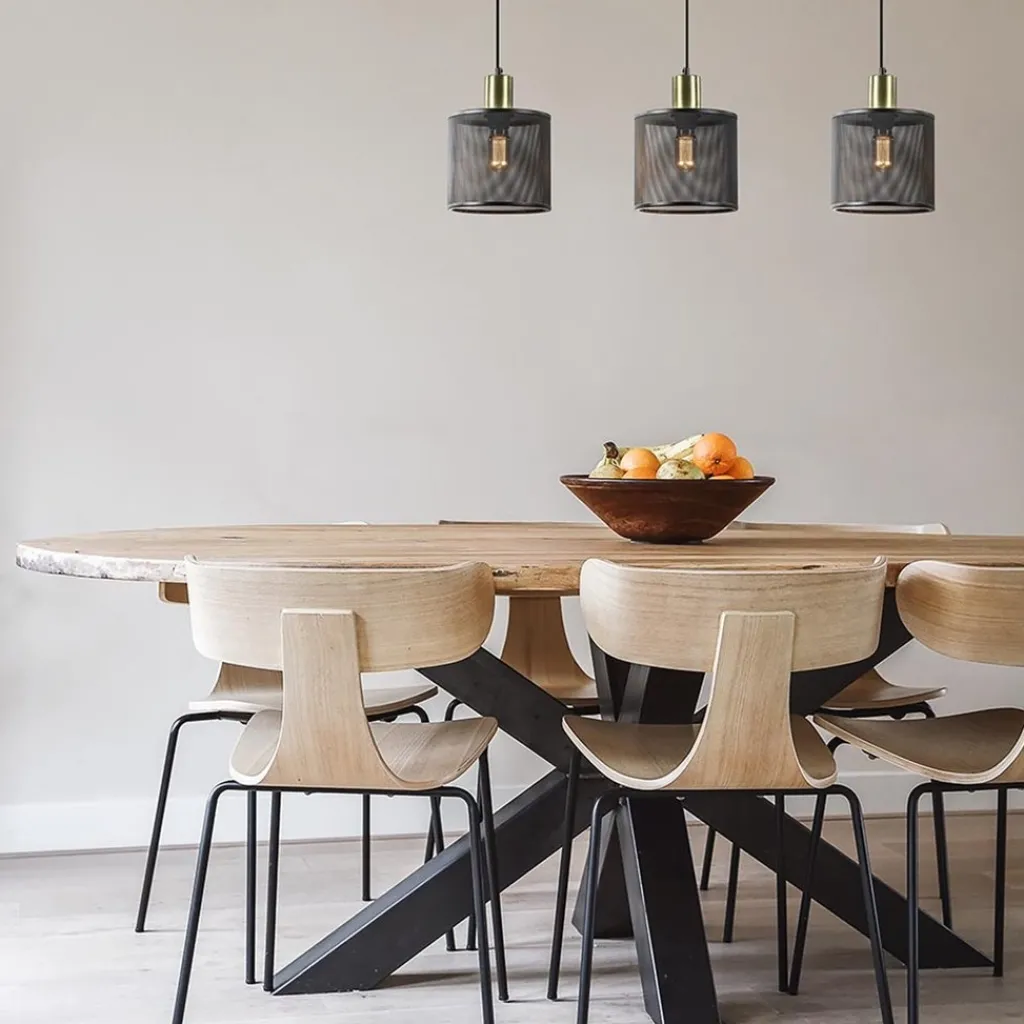 Stoere 3-lichts hanglamp mat zwart met goud>Straluma Shop