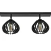 Stoere 2-lichts plafondlamp met houten kappen zwart>Straluma Sale