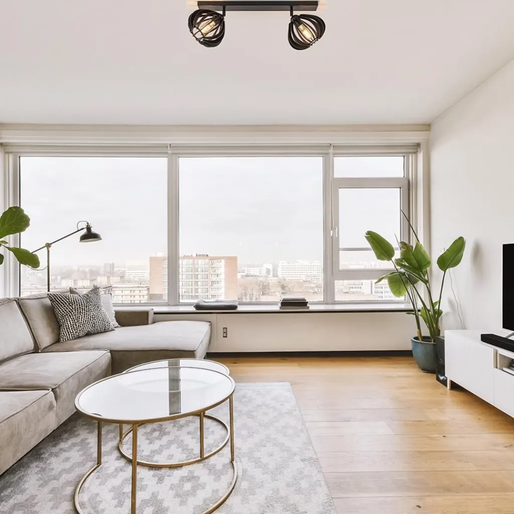 Stoere 2-lichts plafondlamp met houten kappen zwart>Straluma Sale