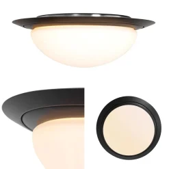 Strak klassieke LED plafonnière zwart inclusief LED><noscript><img width=