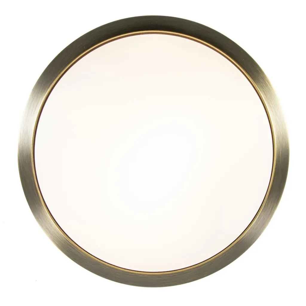 Strak klassieke plafonnière brons met mat wit glas>Straluma Flash Sale
