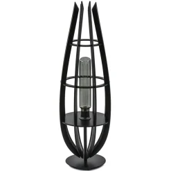Tafellamp / vloerlamp mat zwart hout>Straluma Hot