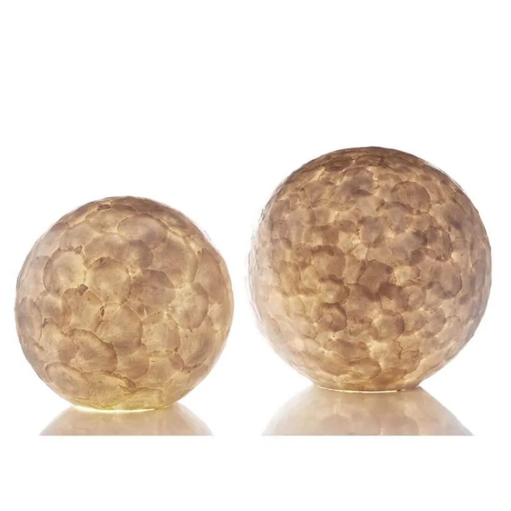 Tafellamp ball 30 cm rond creme schelpen>Straluma Online