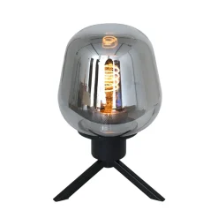 Tafellamp driepoot kegel smoke glas>Straluma Shop