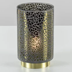 Tafellamp Leopard op batterij donker grijs met goud>Straluma Online