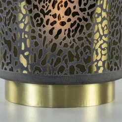 Tafellamp Leopard op batterij donker grijs met goud><noscript><img width=