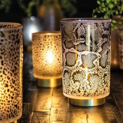 Tafellamp Leopard op batterij donker grijs met goud><noscript><img width=