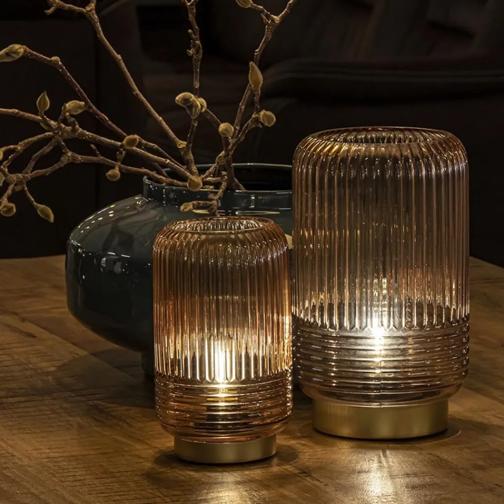 Tafellamp op batterij Lipa amber glas>Straluma Flash Sale