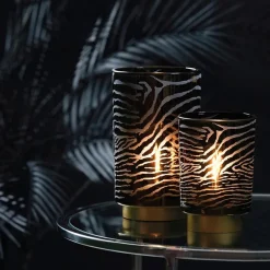 Tafellamp Zebra grijs goud op batterijen Light & Living><noscript><img width=