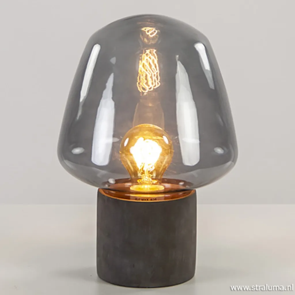 Trendy tafellamp met smokey glas>Straluma Outlet