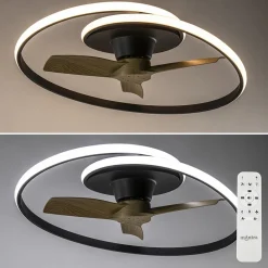 Ventilator Ocean zwart/hout + remote cct>Straluma Fashion