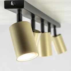 Verstelbare 5-lichts GU10 opbouwspot goud met zwart><noscript><img width=