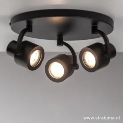 Verstelbare opbouwspot zwart 3-lichts>Straluma New