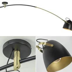 Verstelbare plafondlamp mat zwart met goud><noscript><img width=