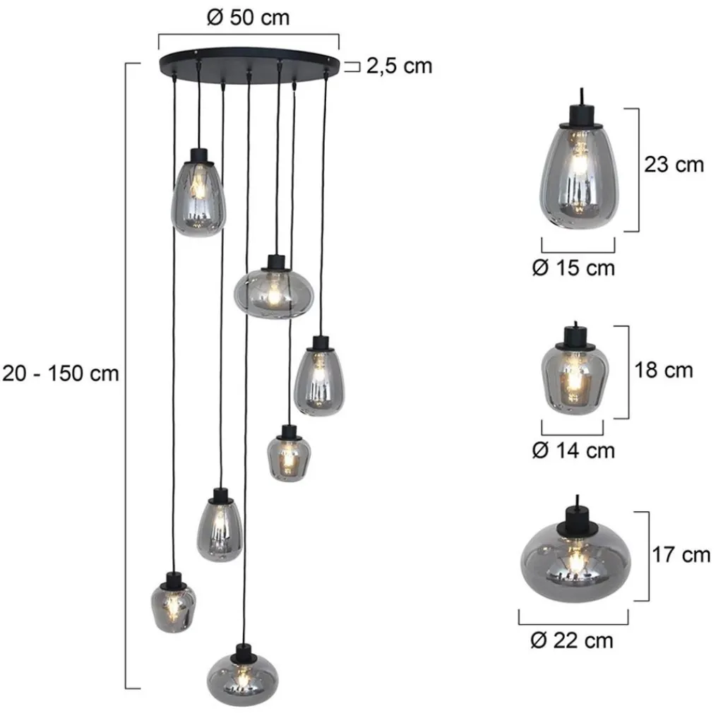 Videlamp 7L zwart met smoke glas mix>Straluma Hot