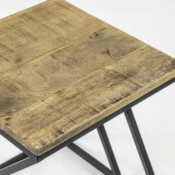 Vierkante bijzettafel zwart met mango hout><noscript><img width=