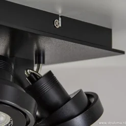 Vierkante LED plafondlamp 4-lichts zwart><noscript><img width=