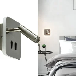 Vierkante LED wandlamp met verstelbare spot><noscript><img width=