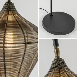 Vloerlamp Alvaro antiek brons + mat zwart><noscript><img width=
