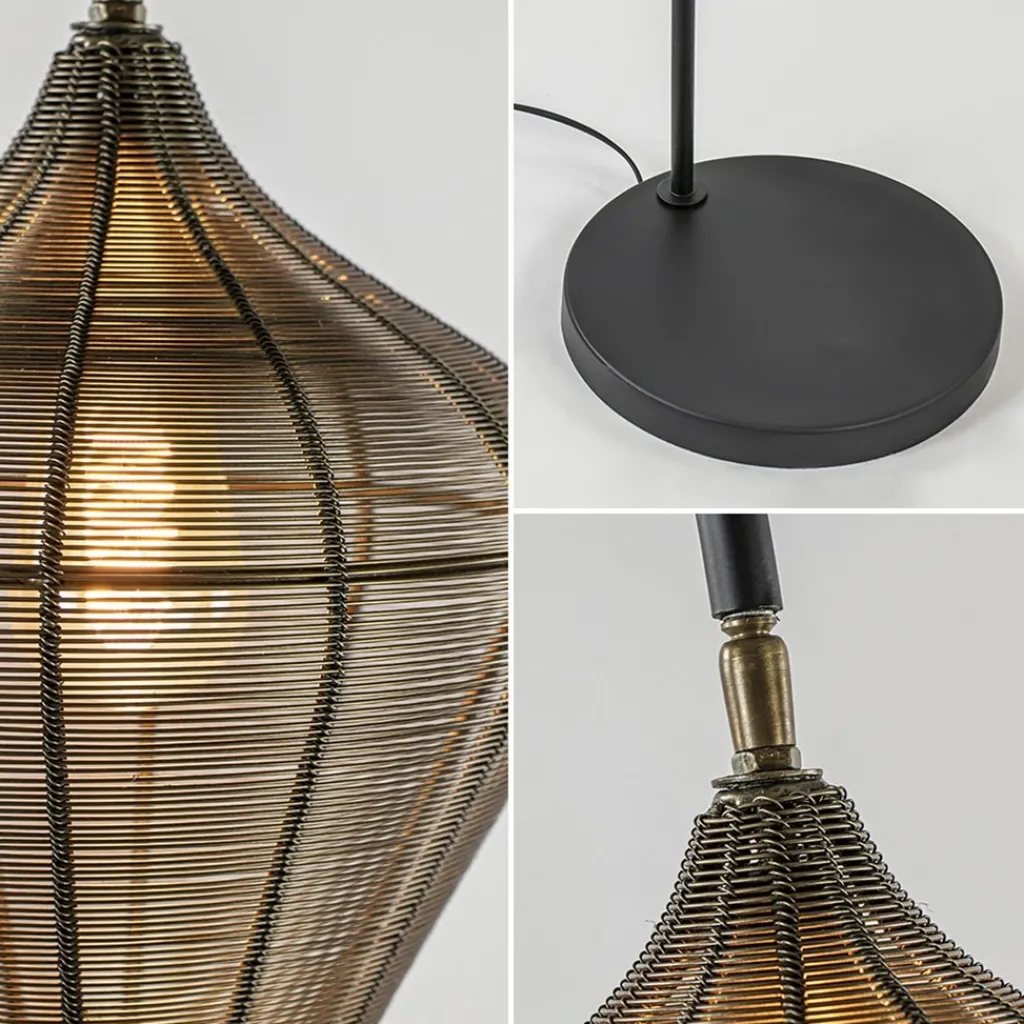 Vloerlamp Alvaro antiek brons + mat zwart>Straluma New