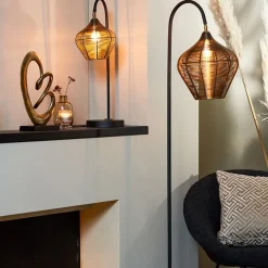 Vloerlamp Alvaro antiek brons + mat zwart><noscript><img width=