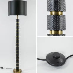 Vloerlamp Azoyu zwart/brons exclusief kap><noscript><img width=