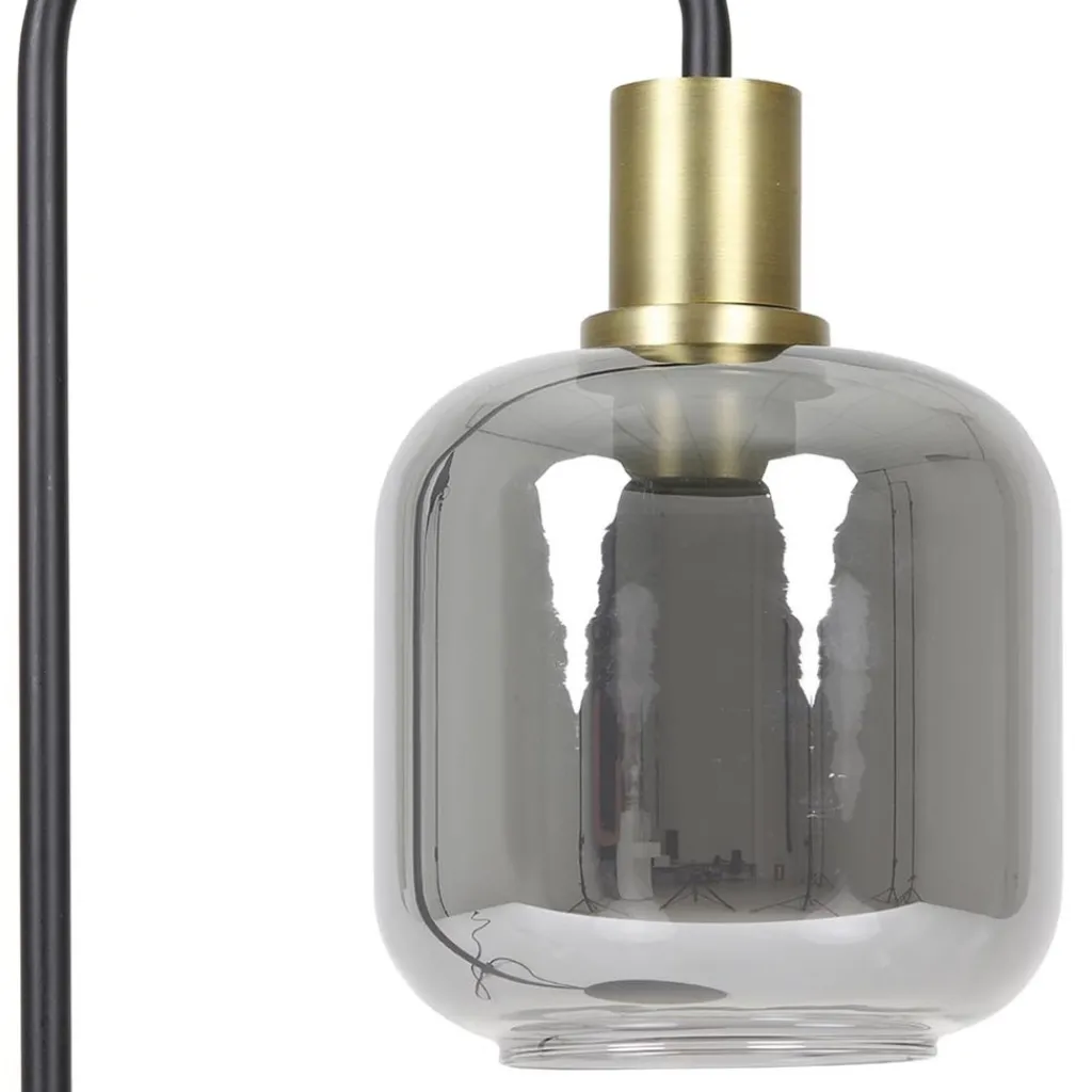 Vloerlamp Lekar zwart met smoke glas>Straluma Best