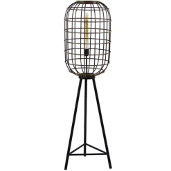 Vloerlamp oud-brons zwart kooi>Straluma Hot