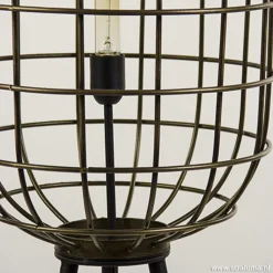 Vloerlamp oud-brons zwart kooi><noscript><img width=