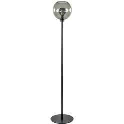 Vloerlamp zwart met smoke glazen kap>Straluma Outlet