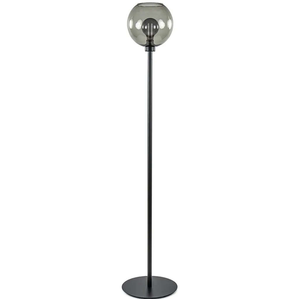 Vloerlamp zwart met smoke glazen kap>Straluma Outlet