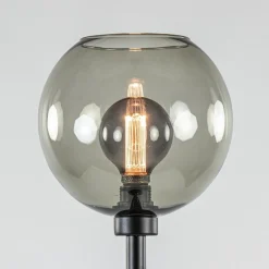 Vloerlamp zwart met smoke glazen kap><noscript><img width=