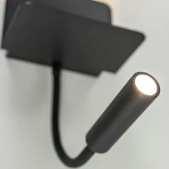 Wandlamp bed zwart flex + USB charger><noscript><img width=
