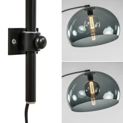 Wandlamp boog met smoke plexibol kap><noscript><img width=
