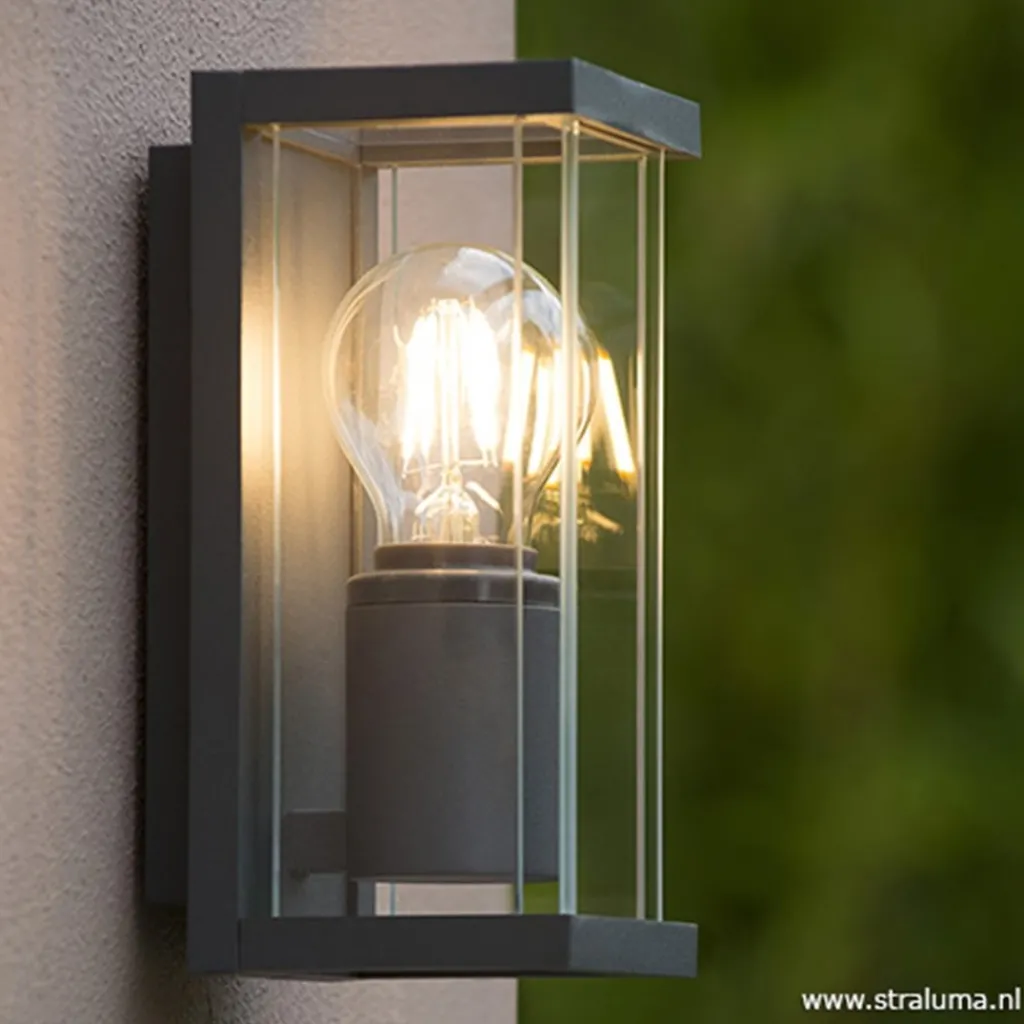 Wandlamp buiten antraciet/glas IP54>Straluma Hot