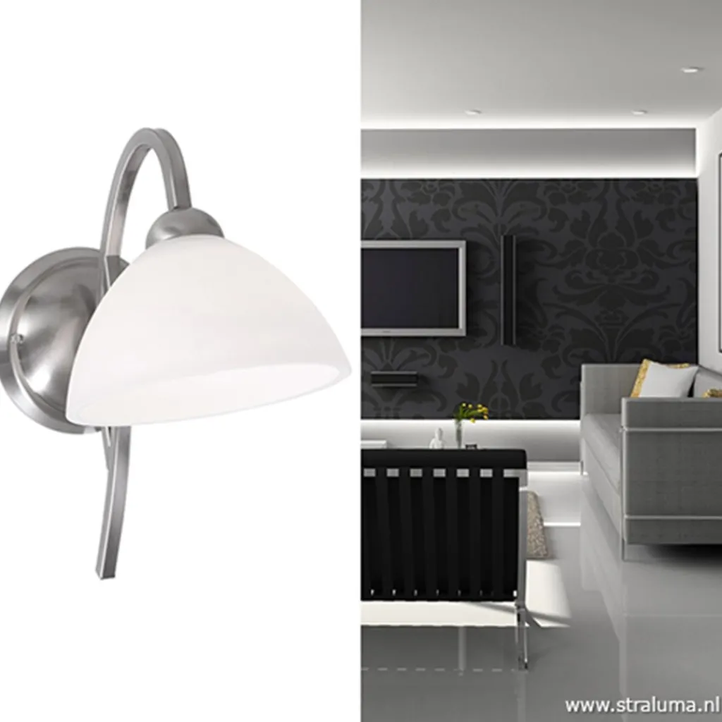 Wandlamp Capri staal/glas slaapkamer>Straluma Best