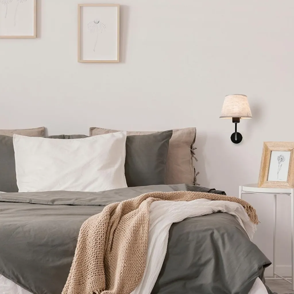 Wandlamp Chicago zwart/zandkleur kap>Straluma Flash Sale