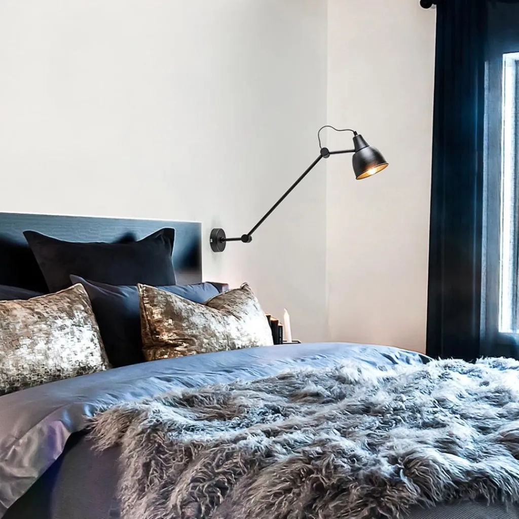 Wandlamp industrieel verstelbare arm zwart>Straluma New