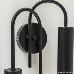 Wandlamp toog dubbel zwart><noscript><img width=