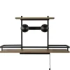Wandlamp/wandrek zwart met houten planken>Straluma Flash Sale