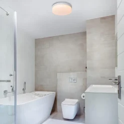Witte LED plafondlamp IP44 met bewegingssensor><noscript><img width=