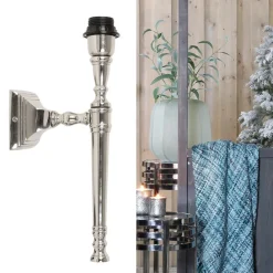 Zilveren wandlamp Delhi fakkel><noscript><img width=
