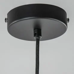 Zwart metalen hanglamp bol 30 cm><noscript><img width=