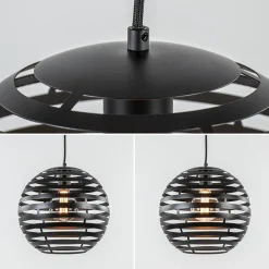 Zwart metalen hanglamp bol 30 cm><noscript><img width=