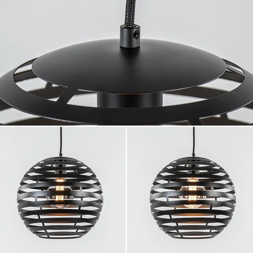 Zwart metalen hanglamp bol 30 cm>Straluma Cheap