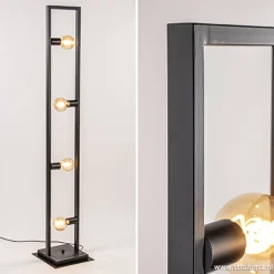 Zwarte metalen vloerlamp open frame>Straluma Cheap