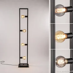 Zwarte metalen vloerlamp open frame><noscript><img width=